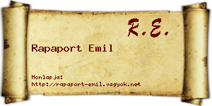 Rapaport Emil névjegykártya